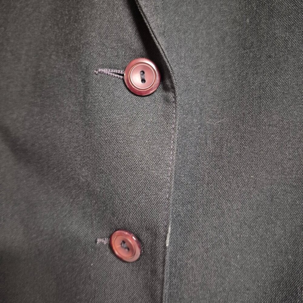 Glen Echo Sportswear Black Blazer Jacket Womens Sz M 2-Button Front Pockets - Picture 2 of 6